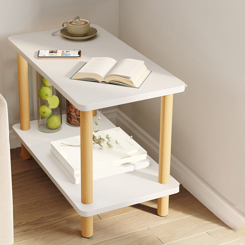 Modern Style Side End Snack Table Wooden with Storage End Table