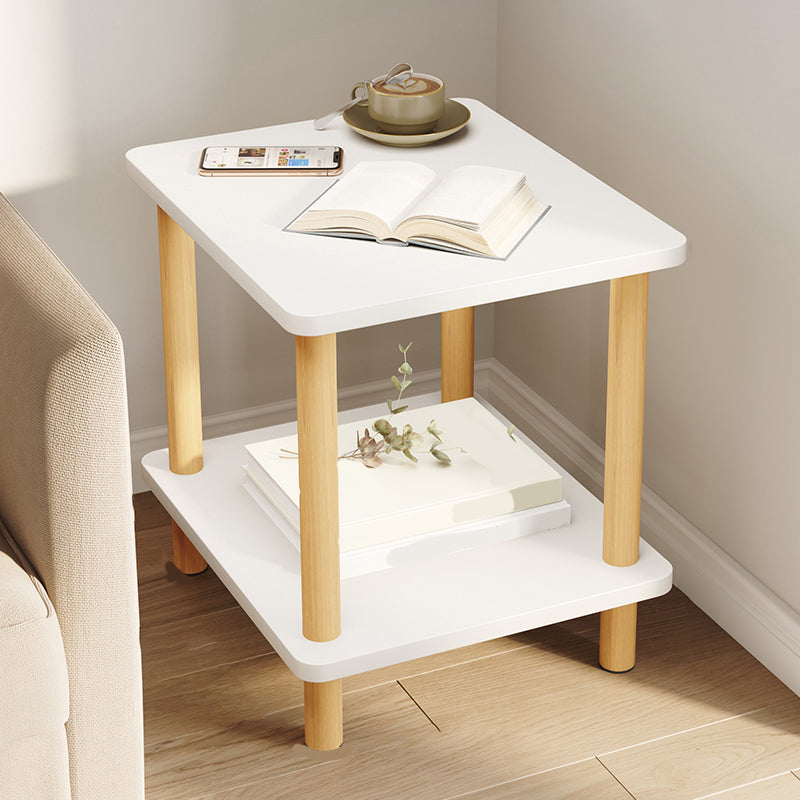 Modern Style Side End Snack Table Wooden with Storage End Table