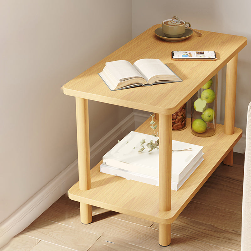 Modern Style Side End Snack Table Wooden with Storage End Table