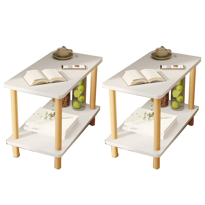 Modern Style Side End Snack Table Wooden with Storage End Table