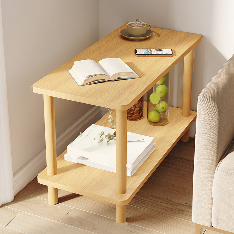 Modern Style Side End Snack Table Wooden with Storage End Table