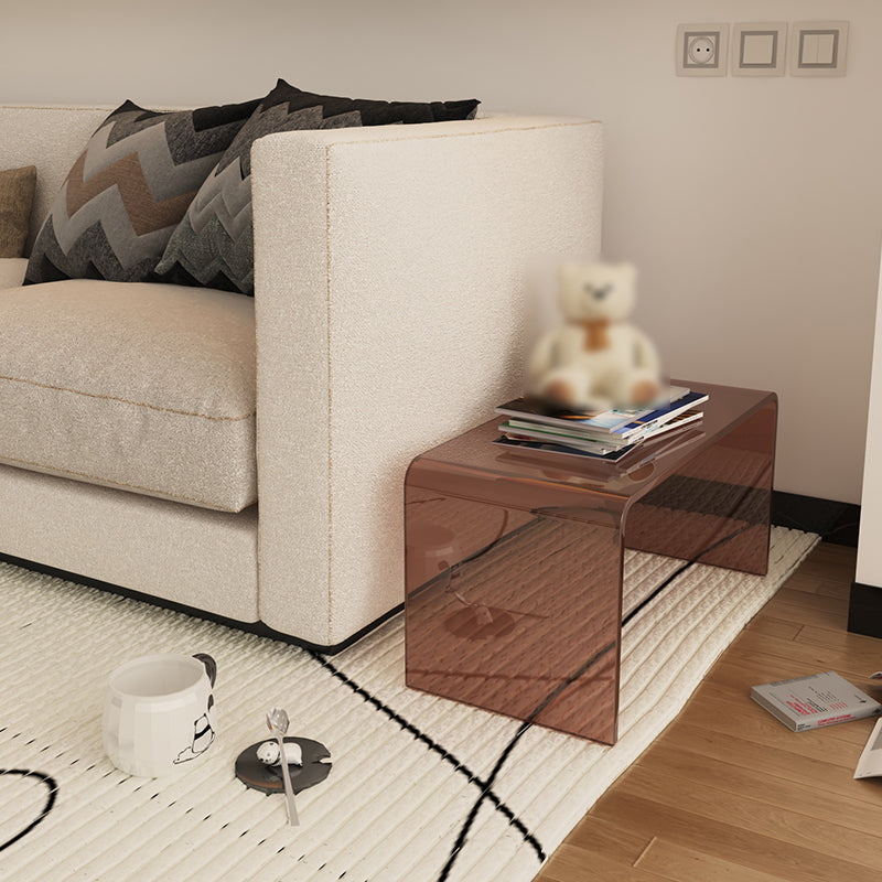Modernistic Style Accent Side Table Rectangular Shape Plastic End Table