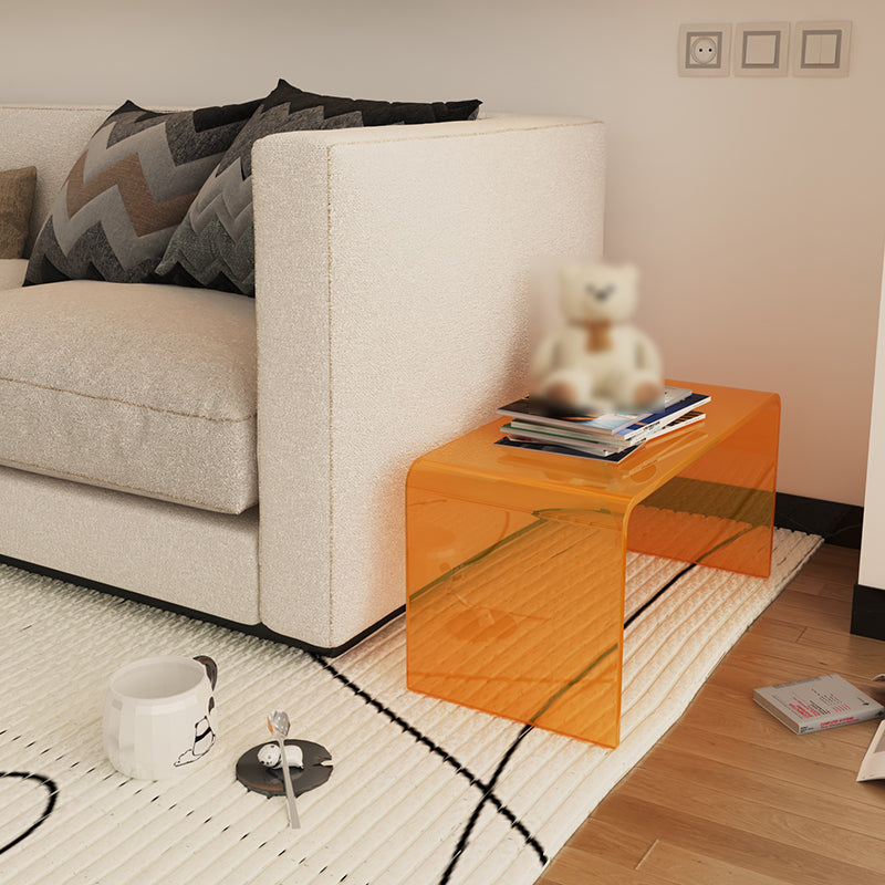 Modernistic Style Accent Side Table Rectangular Shape Plastic End Table