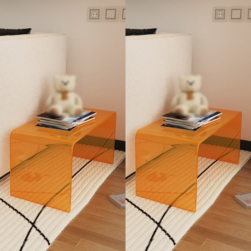 Modernistic Style Accent Side Table Rectangular Shape Plastic End Table