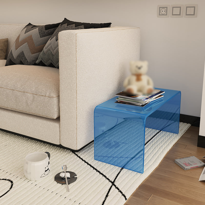 Modernistic Style Accent Side Table Rectangular Shape Plastic End Table