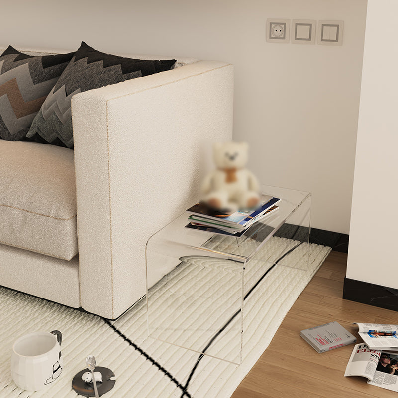 Modernistic Style Accent Side Table Rectangular Shape Plastic End Table