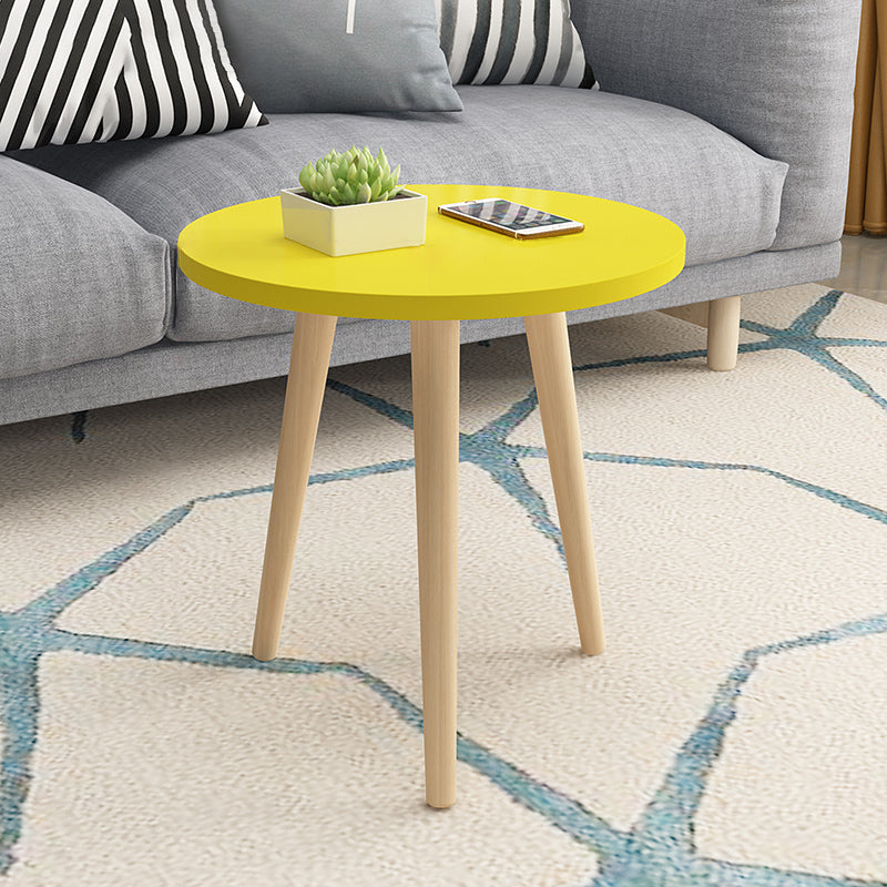 Wooden Side Table Double Tier Modernistic Style Geometric for Living Room