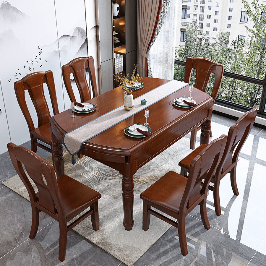 Traditional Oak Dining Table Extendable Dining Table for Kitchen