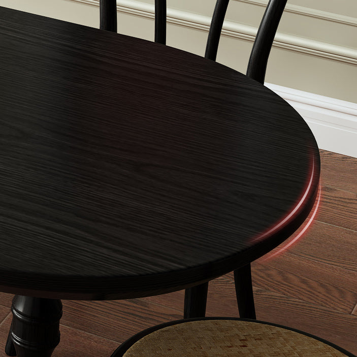Modern Dining Room Dinner Table Wood 4 Legs Dining Table in Black