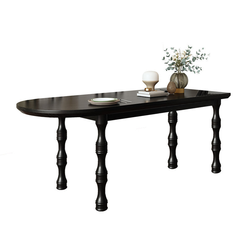 Modern Dining Room Dinner Table Wood 4 Legs Dining Table in Black