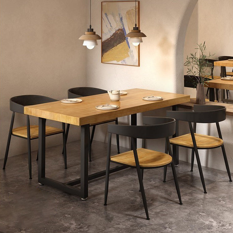 Dining Room Solid Wood Dining Table Rectangle Industrial Dinner Table