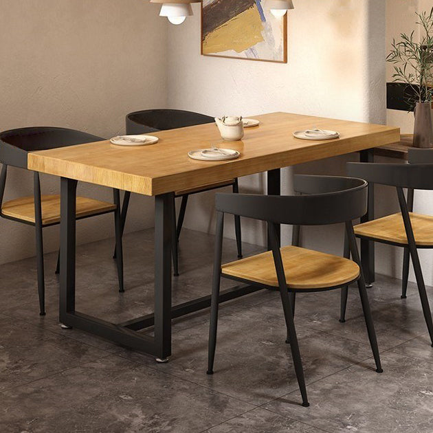 Dining Room Solid Wood Dining Table Rectangle Industrial Dinner Table