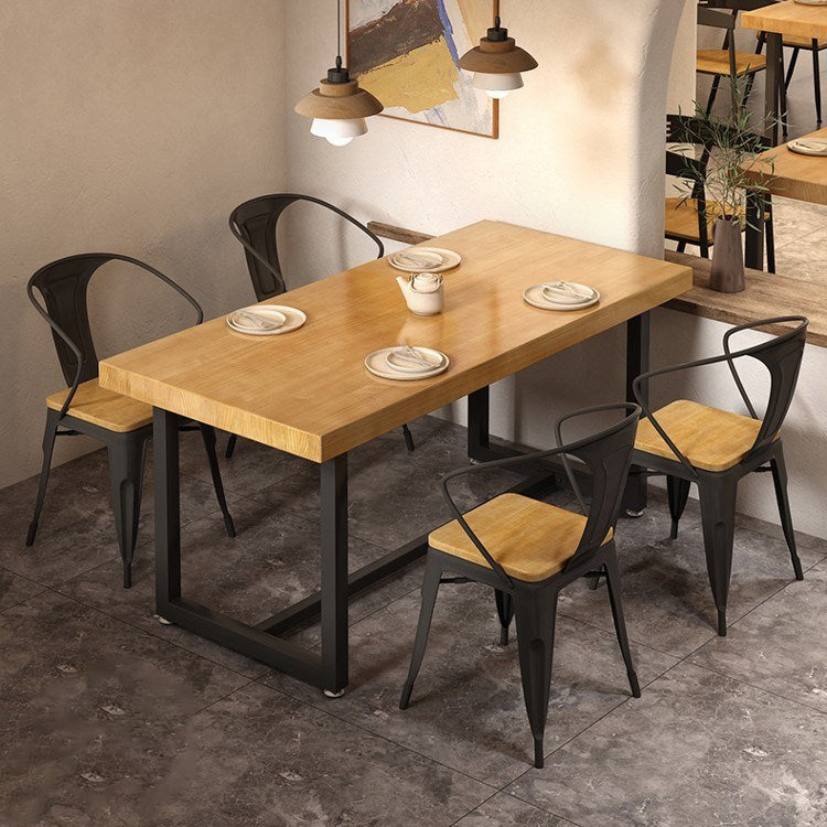 Dining Room Solid Wood Dining Table Rectangle Industrial Dinner Table