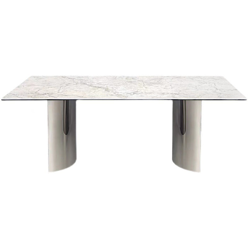 Simple Style Dinette Table Rectangle Stone Dinner Table for Kitchen