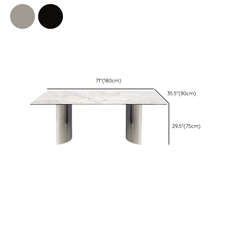 Simple Style Dinette Table Rectangle Stone Dinner Table for Kitchen