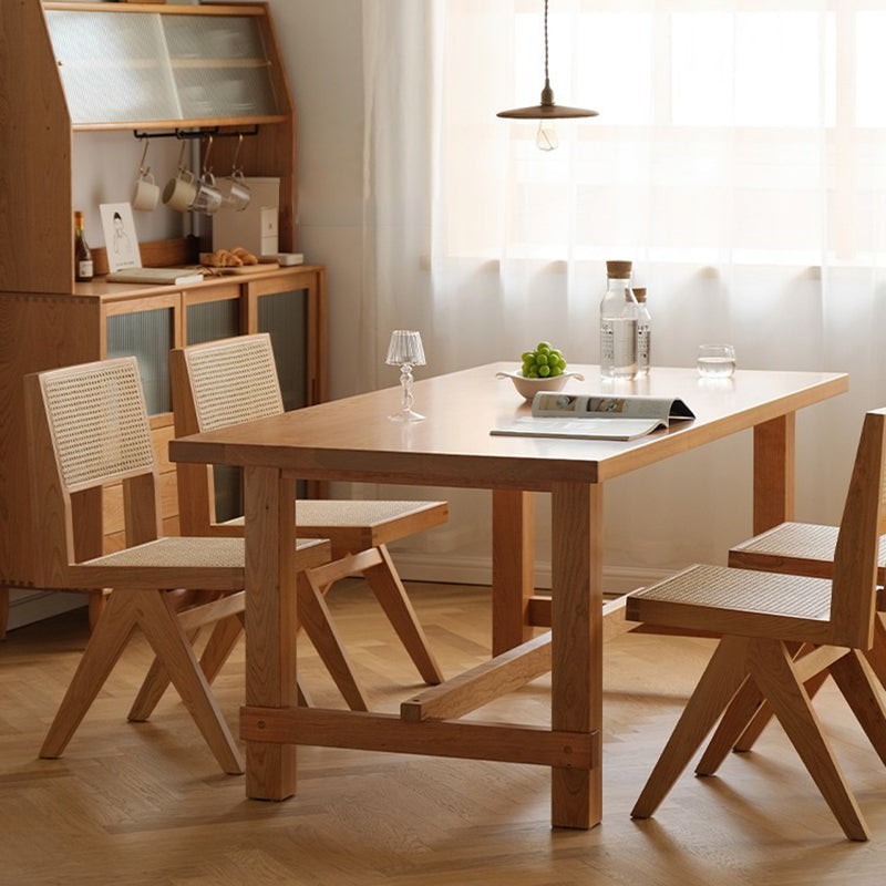 Contemporary Kitchen Dinner Table  Rectangle Solid Wood Dining Table
