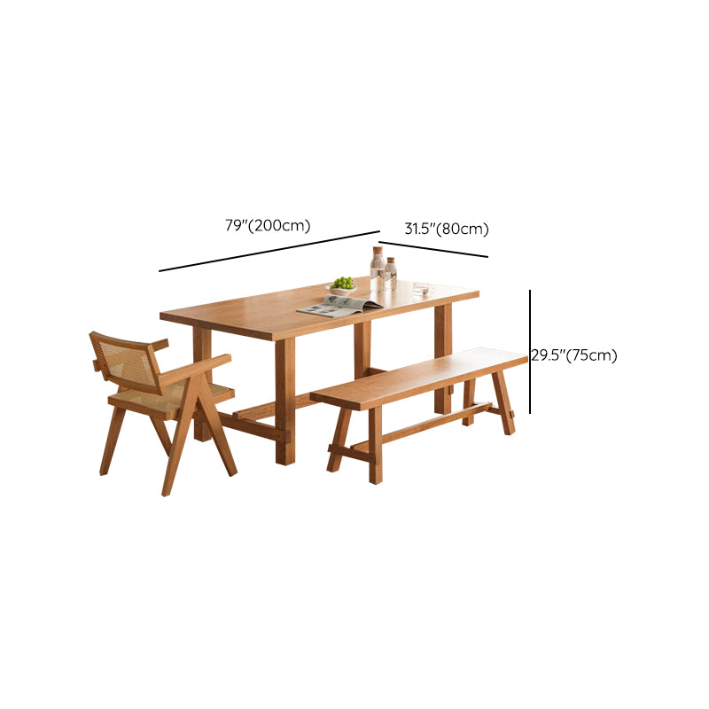 Contemporary Kitchen Dinner Table  Rectangle Solid Wood Dining Table