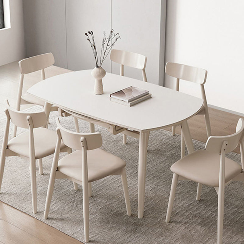 Contemporary Dining Room Dinner Table Stone 4 Legs Dining Table
