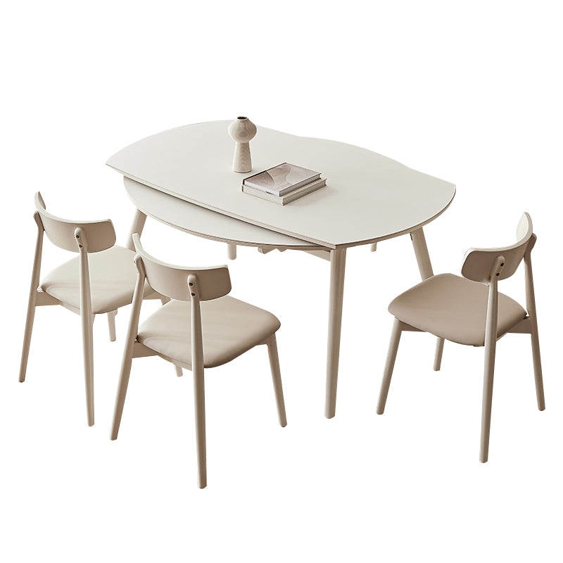 Contemporary Dining Room Dinner Table Stone 4 Legs Dining Table
