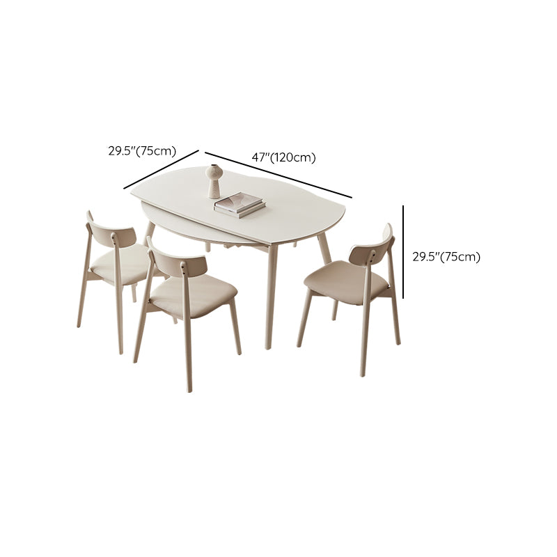 Contemporary Dining Room Dinner Table Stone 4 Legs Dining Table