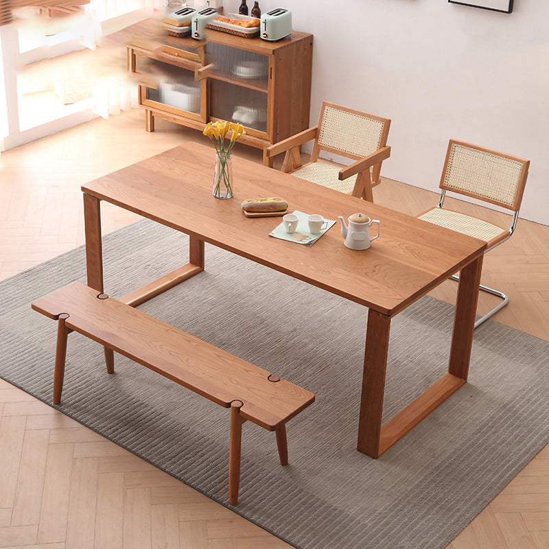 Contemporary Kitchen Dinner Table Solid Wood Rectangle Dining Table