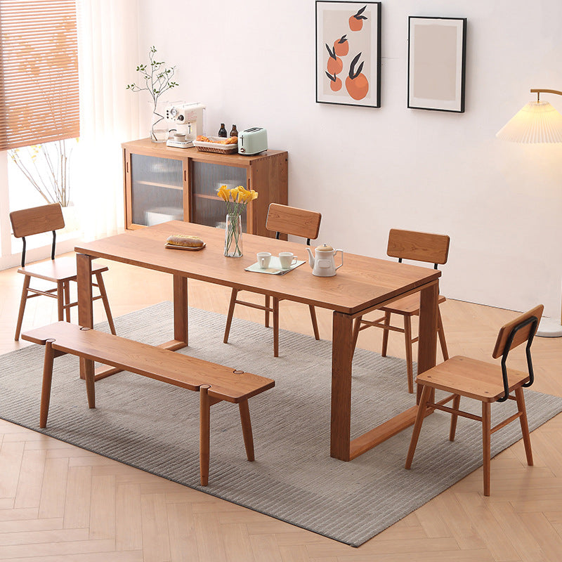 Contemporary Kitchen Dinner Table Solid Wood Rectangle Dining Table