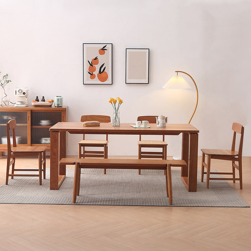 Contemporary Kitchen Dinner Table Solid Wood Rectangle Dining Table