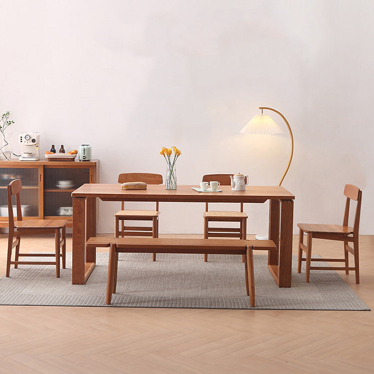 Contemporary Kitchen Dinner Table Solid Wood Rectangle Dining Table