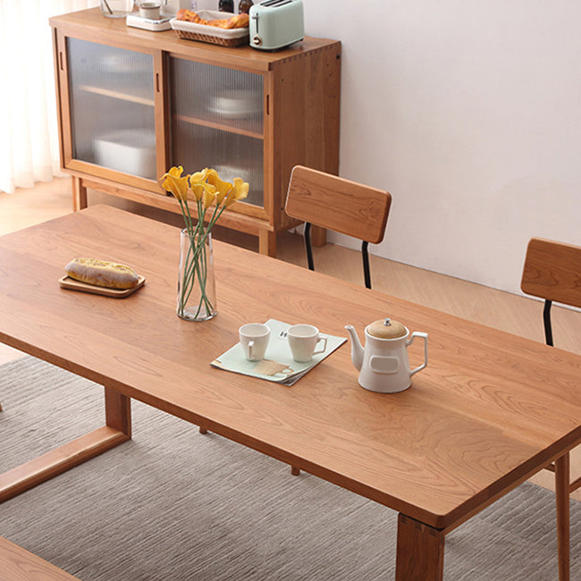 Contemporary Kitchen Dinner Table Solid Wood Rectangle Dining Table