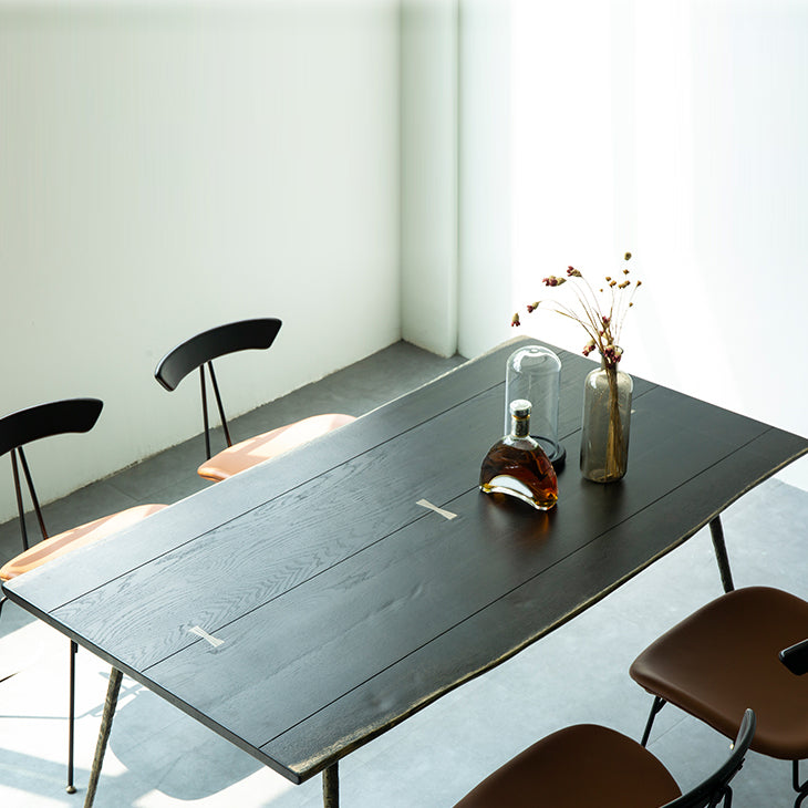 Industrial Dining Table Rectangle Wooden Dinner Table for Dining Room