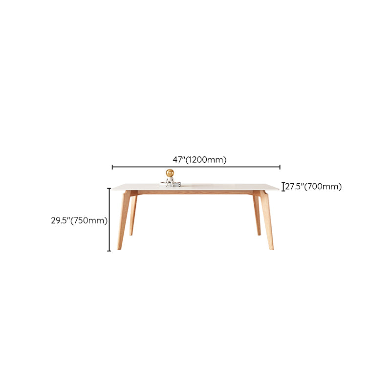Sintered Stone Dining Table Wooden Base Dinner Table for Dining Room