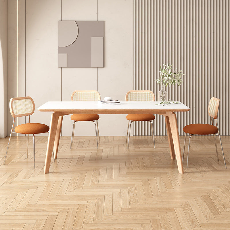 Contemporary Kitchen Dinner Table Rectangle 4 Legs Dining Table