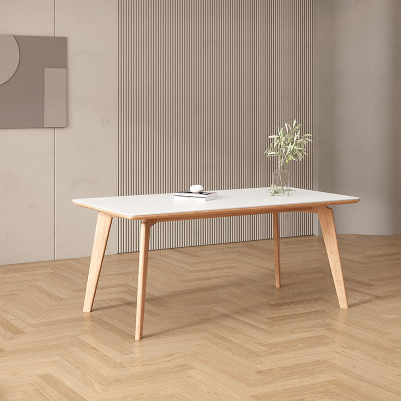 Contemporary Kitchen Dinner Table Rectangle 4 Legs Dining Table