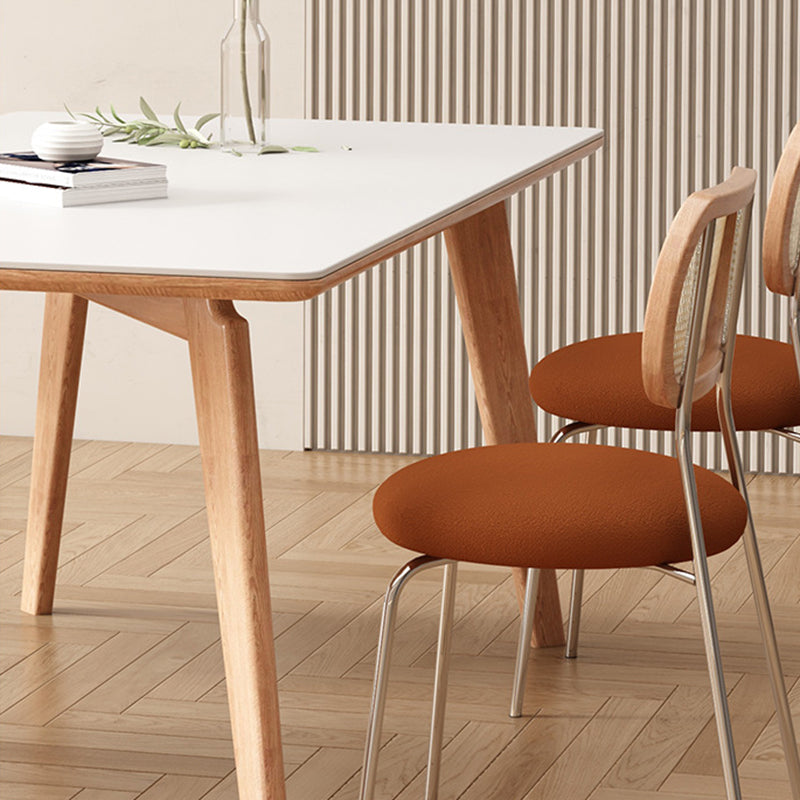 Contemporary Kitchen Dinner Table Rectangle 4 Legs Dining Table