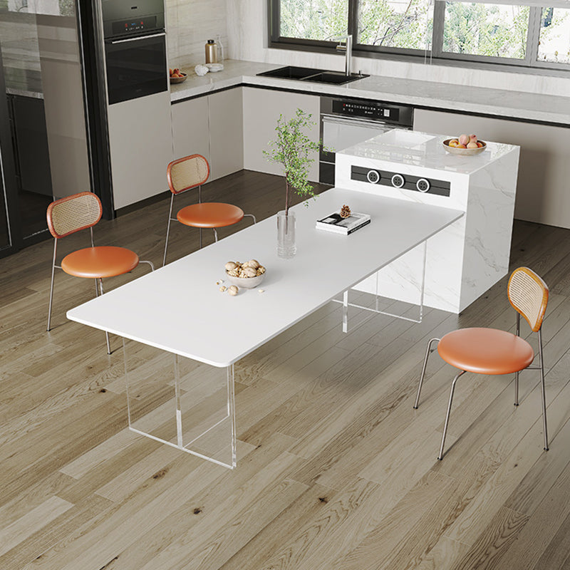 Kitchen Contemporary Dinner Table Stone Rectangle Dining Table