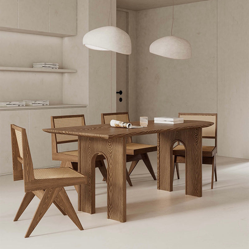 Modern Wooden Dining Table Double Pedestal Dinner Table for Dining Room