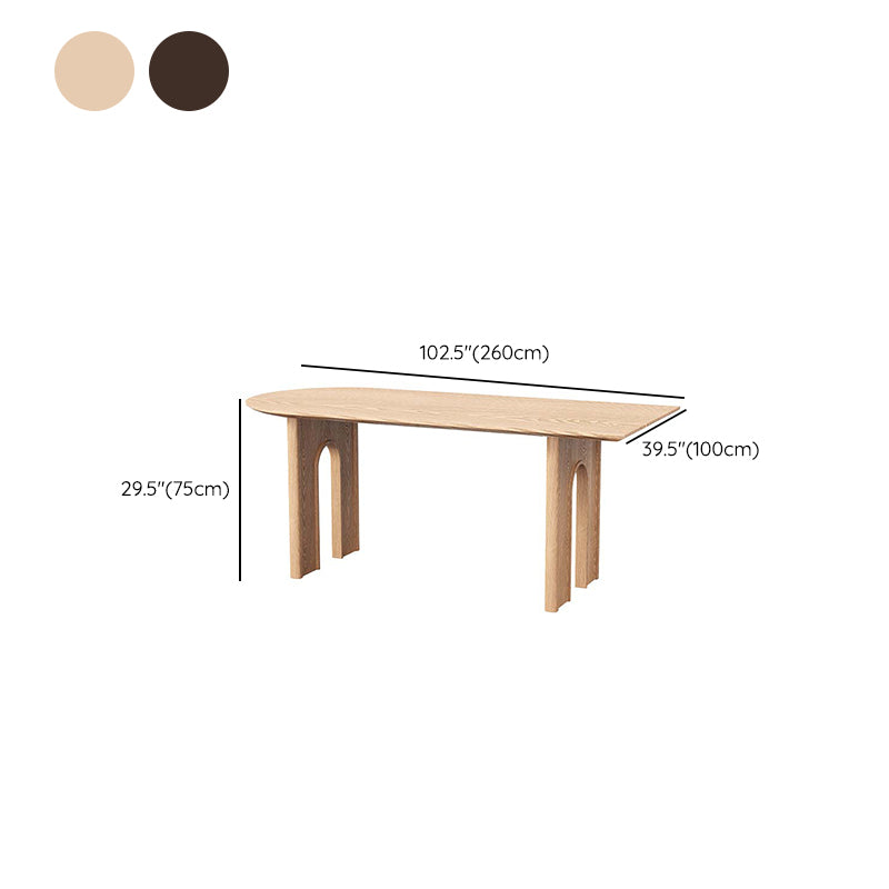 Modern Wooden Dining Table Double Pedestal Dinner Table for Dining Room
