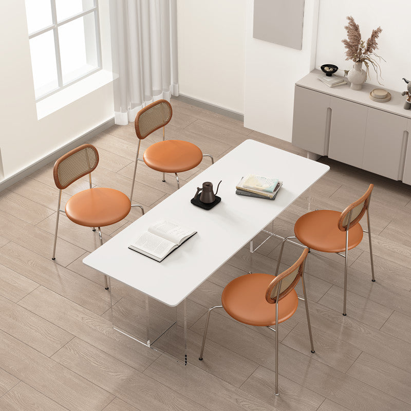 Contemporary Kitchen Dinner Table Stone Rectangle Dining Table