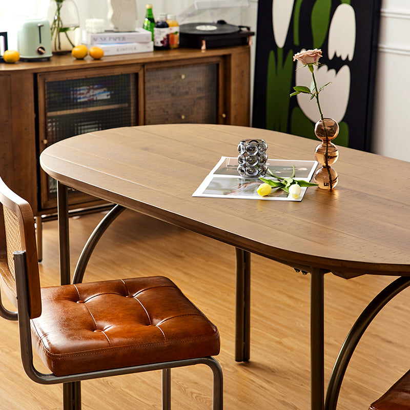 Solid Wood Dining Table Oval Modern Dinner Table for Dining Room