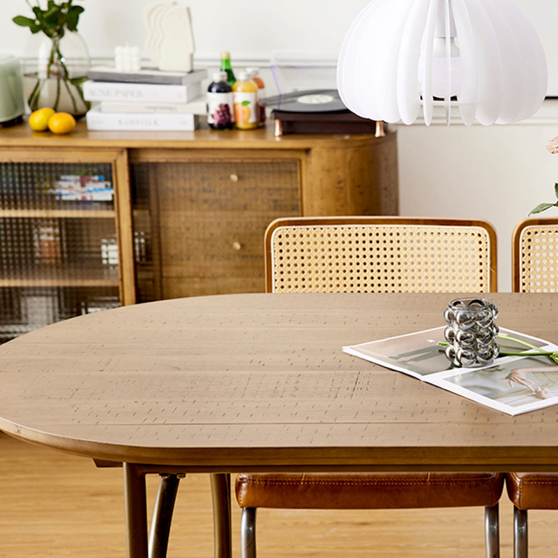 Solid Wood Dining Table Oval Modern Dinner Table for Dining Room