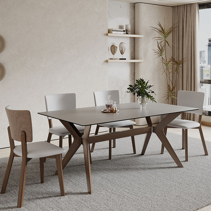 Rectangle Modern Dining Table Sintered Stone Dinner Table for Dining Room