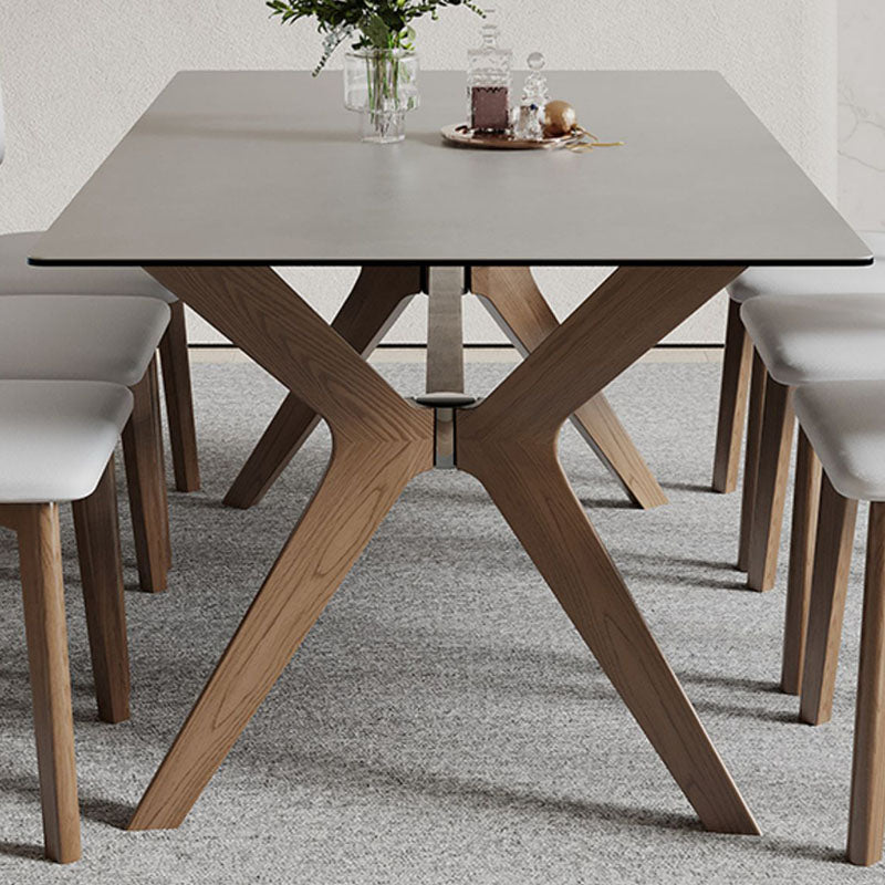 Rectangle Modern Dining Table Sintered Stone Dinner Table for Dining Room
