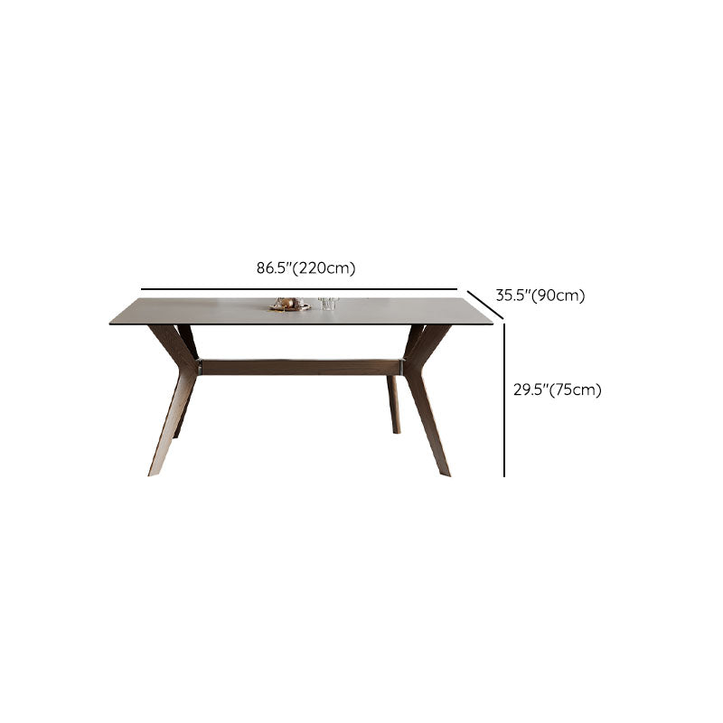 Rectangle Modern Dining Table Sintered Stone Dinner Table for Dining Room