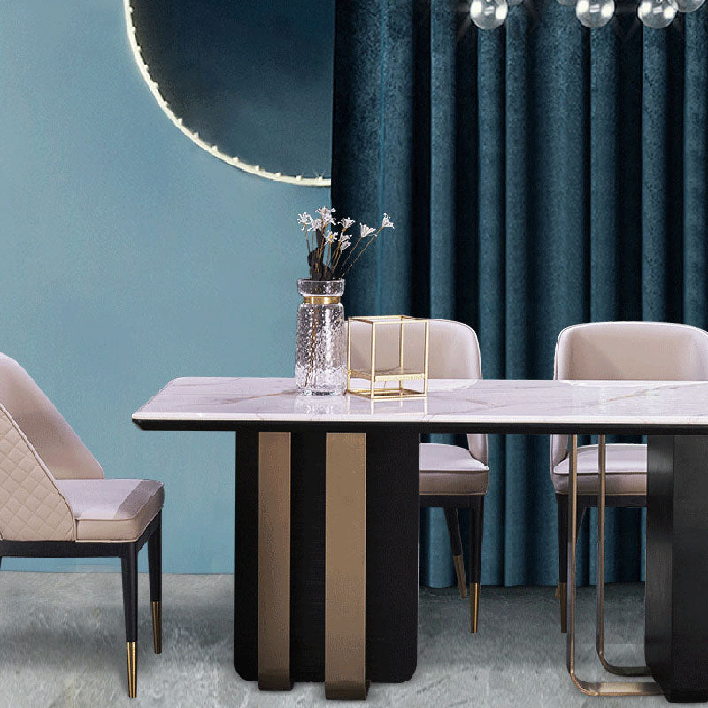 Faux Marble Dining Table Rectangle Dinner Table for Dining Room