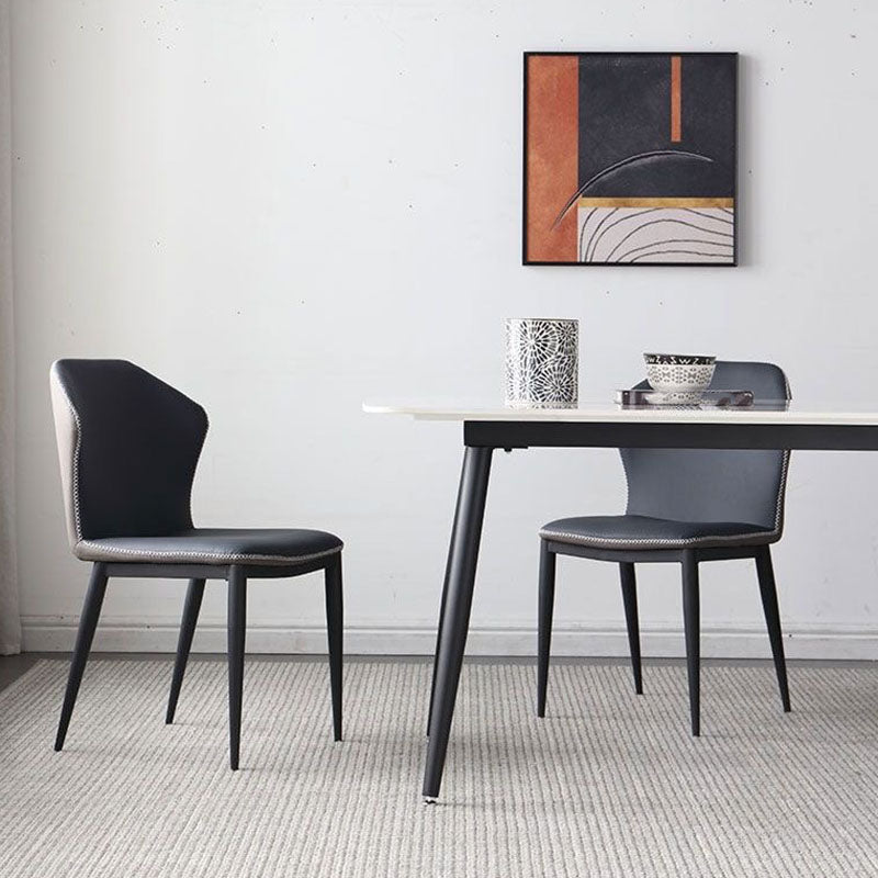 Sintered Stone Dining Table Rectangle 4 Legs Dinner Table for Dining Room
