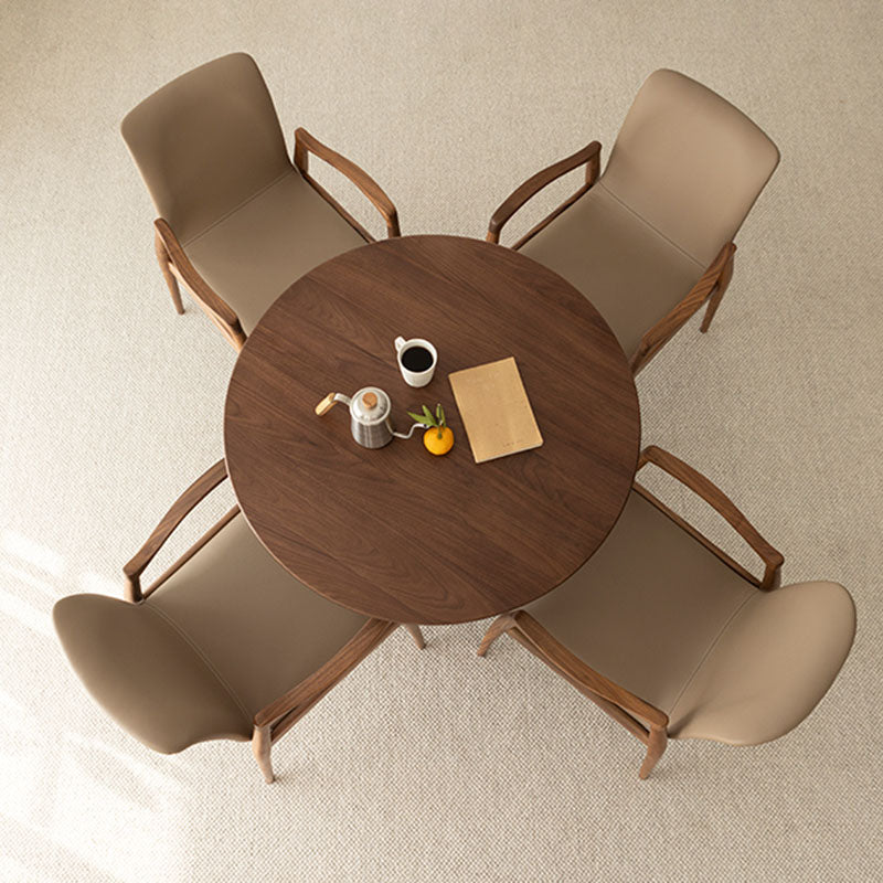 Modern Round Dining Table Wooden Base Dinner Table for Dining Room