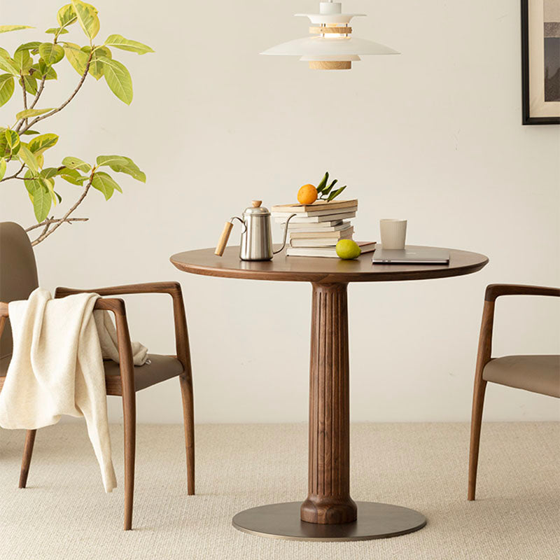 Modern Round Dining Table Wooden Base Dinner Table for Dining Room
