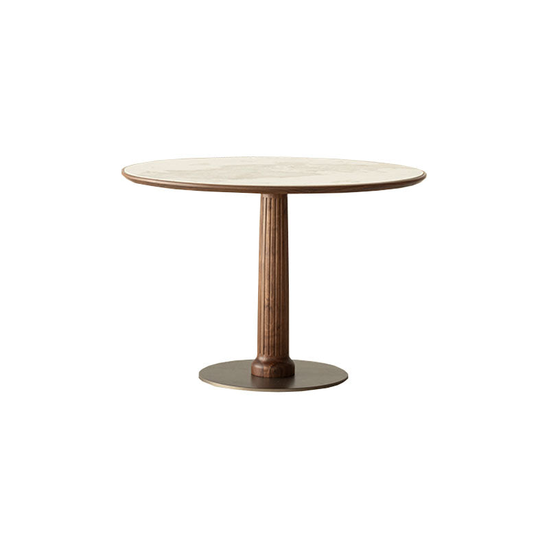 Modern Round Dining Table Wooden Base Dinner Table for Dining Room