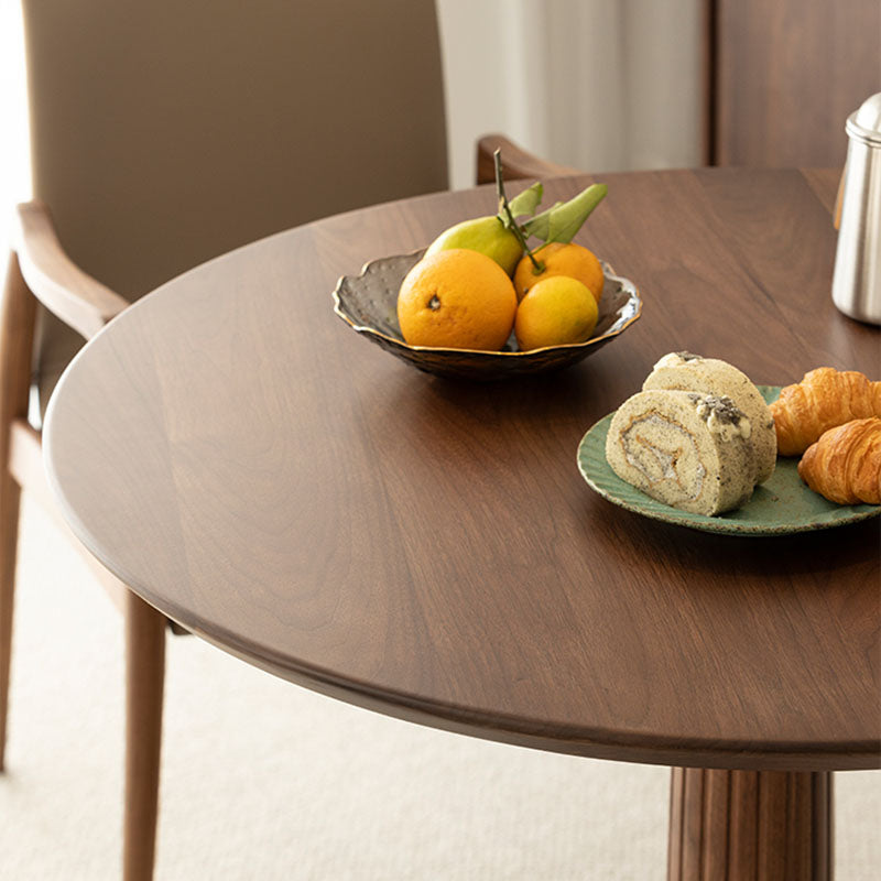 Modern Round Dining Table Wooden Base Dinner Table for Dining Room