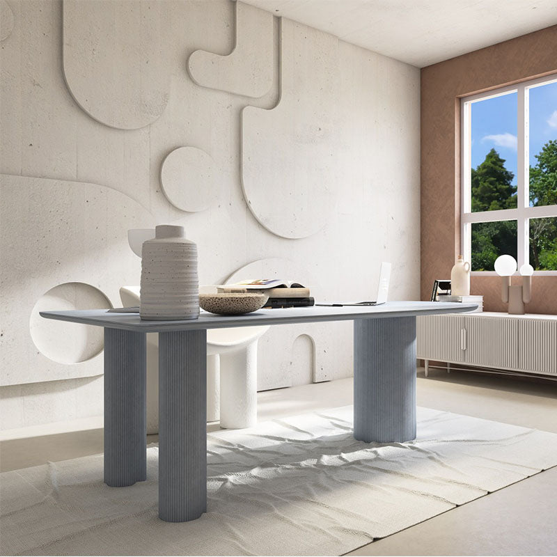 Modern Blue Dining Table Solid Wood Dinner Table for Dining Room